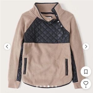 Abercrombie & Fitch Asymmetrical Snap Neck Pullover Fleece